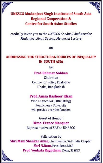 Addressing the Structural sources of Inequality in South Asia