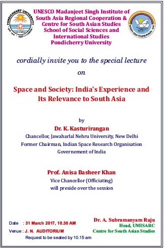 Lecture on Space and Society by Prof. Anisa Basheer Khan