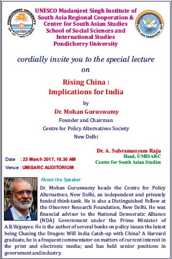 lecture on Radicalisation in Pakisatn: Implications for India by Prof. Alok Bansal