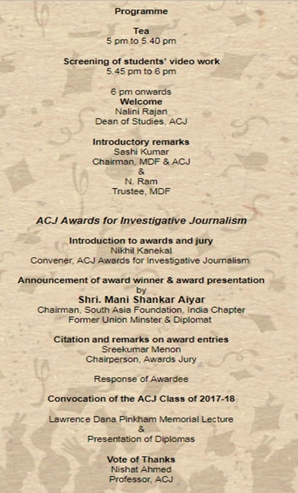 ACJ Award for Investigative Journalism,2017