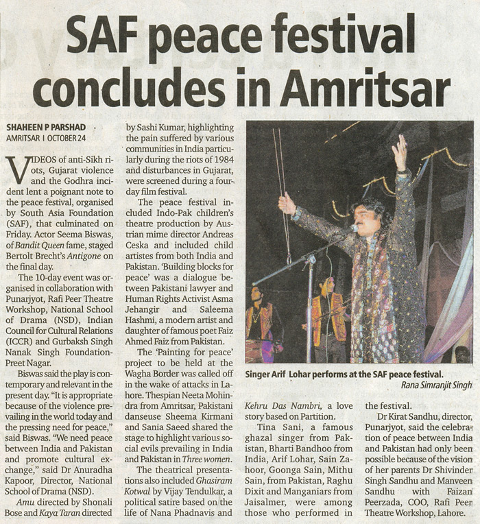 SAF peace festival concludes in Amritsar