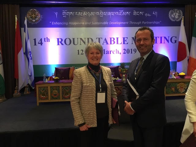 Mme France Marquet SAF representative to UNESCO with Mr. Eric Falt, Regional Director at UNESCO in Round Table Meeting in Bhutan