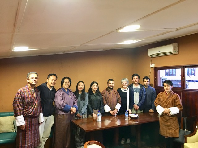 Mme France Marquet with   Mr Deepak Acharya(UMSGET 2015-17); Mr Braun Gurung (UMISAA 2014-18);  Aum Nim Dem, Executive Director,Jamchong Thuendrel Foundation; Ms Kunzang Wangmo (UMISAA 2011-14); Ms Kabita Kharka (UMIKS 2014-16); Mr Rohit Adhikari (UMCSAWM 2017-18); Madam France Marquet, SAF Representataive to UNESCO; Mr Dil Bahadur Tamang (UMSGET 2015-17) ; Mr Yogesh Dahal (UMSGET 2015-17); &  Mr Jamyang Norbu (UMIKS 2015-17)