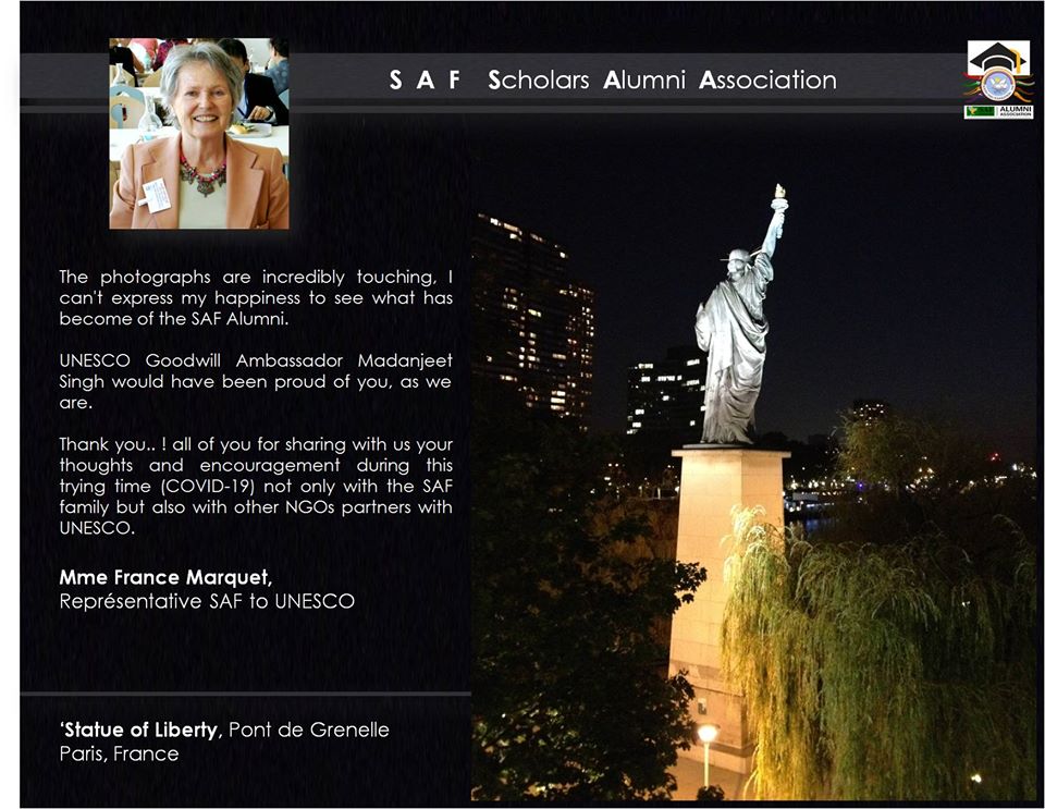Message from SAF Scholars Alumni Association