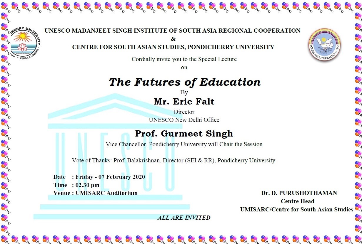 UNESCO office Director Eric Falt delivers special lecture at PU
